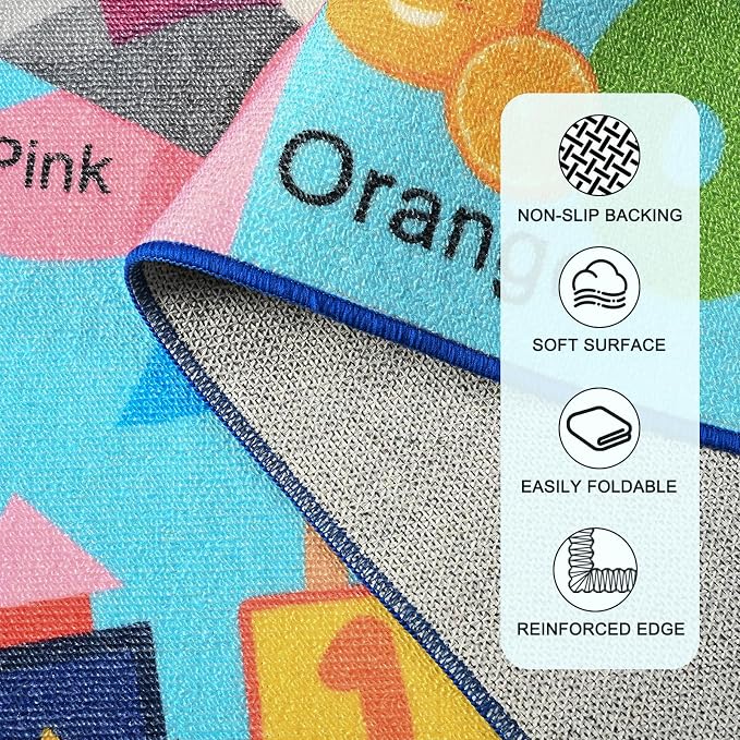 Kids Rug for Playroom, 5x7 ABC Educational Carpet for Classroom, Fun Alphabet - Image 4