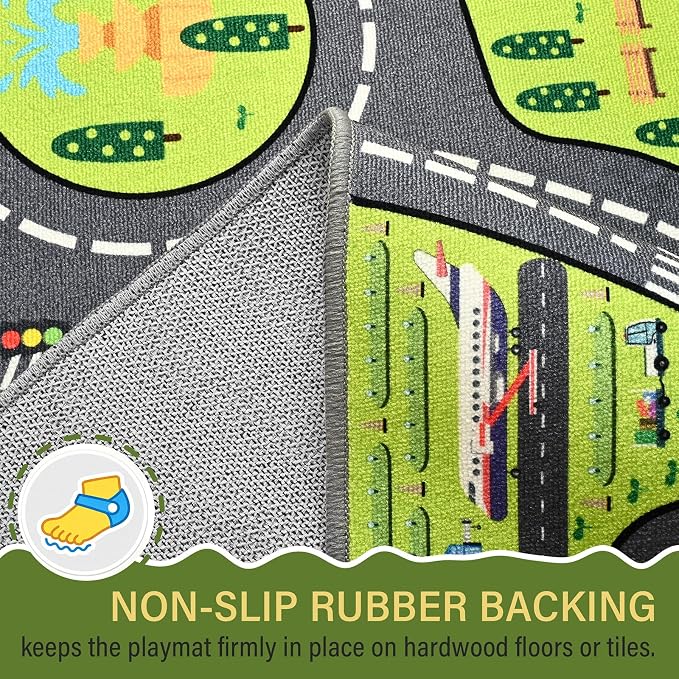 City Life Car Play Rugs, Educational and Fun Urban Road Play Mat - Image 5