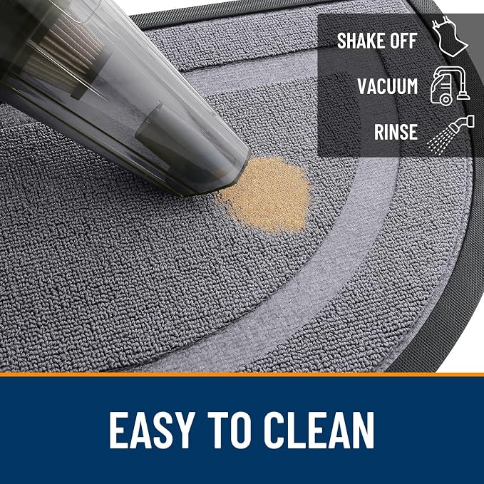 OLANLY Half Circle Door Mat Indoor Outdoor Entrance Welcome, Waterproof - Image 6
