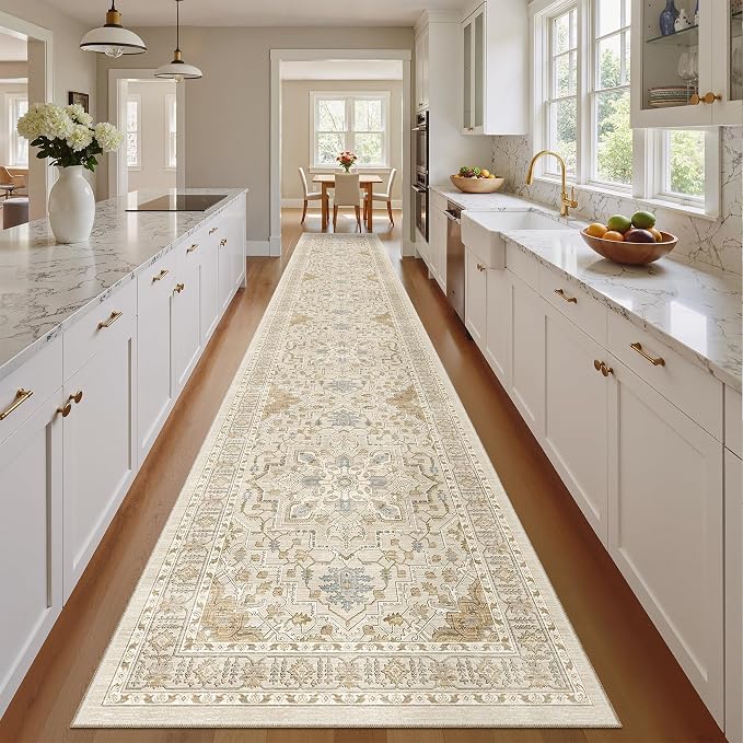 Madane Hallway Runner Rug 2'6''x14', Non Slip Vintage Runners - Image 3