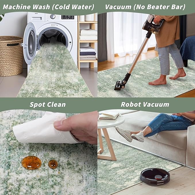 3x4 Washable Entryway Area Rug – Non-Slip Modern Abstract Small Area Rug - Image 8