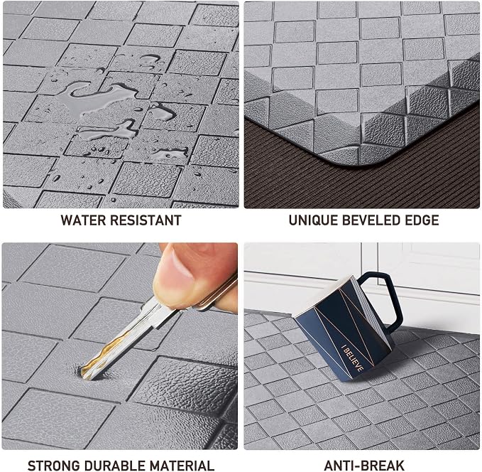HappyTrends Kitchen Mat Cushioned Anti-Fatigue Kitchen Rug, Thick Waterproof - Image 3