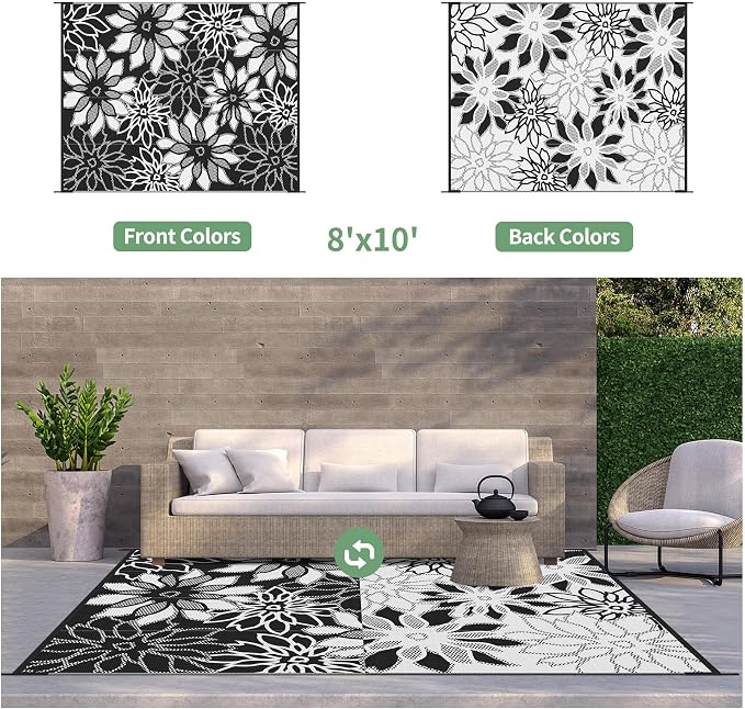 GENIMO Outdoor Rug Waterproof for Patio Decor, Large Area Rugs Mats for RV - Image 5