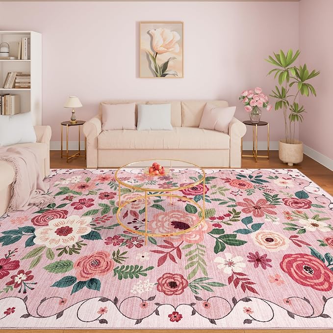 DUKINO 8x10 Area Rug, Floral Rugs - Image 3