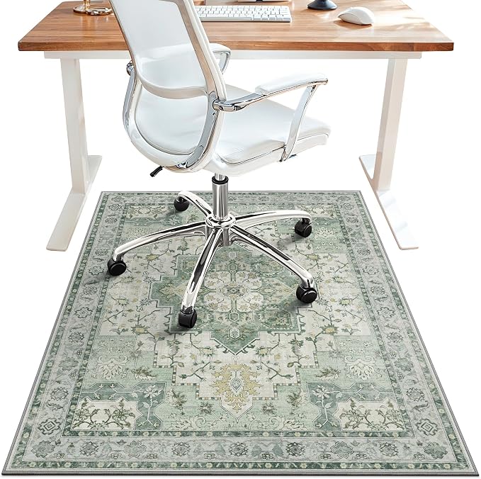 48"x60" Office Chair Mat for Hardwood Tile Floor, Under Desk Carpet Protector by BESBLEE