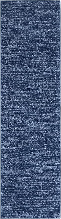 Nourison Home Nourison Essentials Navy Blue 2'2" x 7'6" Area Rug - Image 7