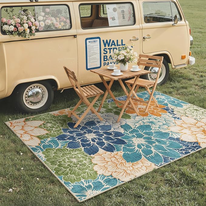 GENIMO Indoor Outdoor Area Rug 5'x8', Machine Washable Rugs - Image 3