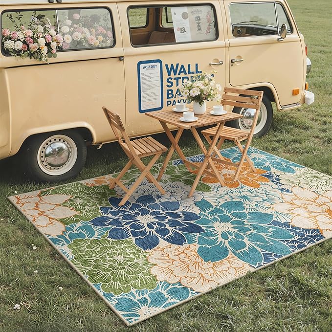 GENIMO Indoor Outdoor Area Rug 9'x12', Machine Washable Rugs - Image 3