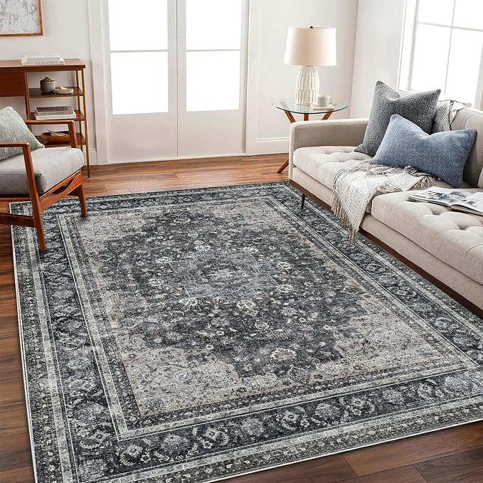 CHAMPLANT Washable Area Rug 4'x6' Traditional Floor Cover Foldable Thin Rugs - Image 2