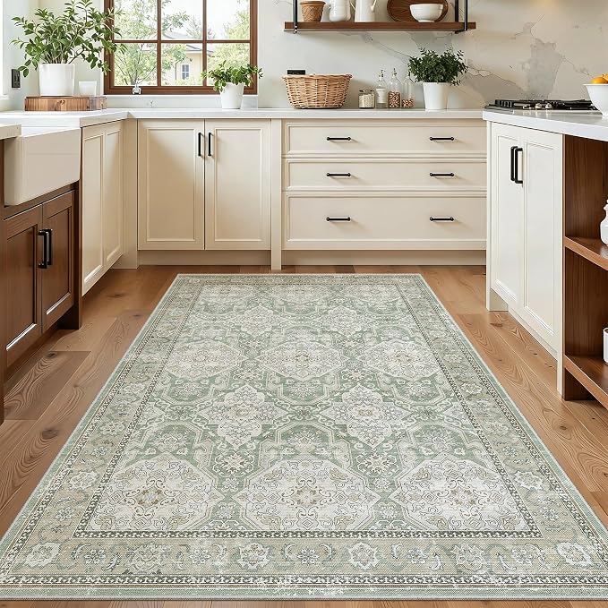 Soalmost 4x6 Area Rugs for Living Room, Vintage Washable Rugs for Dining Room by Soalmost