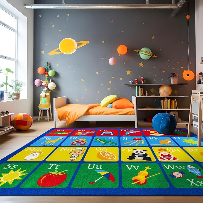 Rugshop Kids Alphabet Educational Learning High Traffic Living Room, Home - Image 7