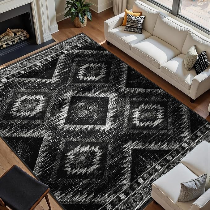 BESTSWEETIE Area Rug 9x12 Rug Machine Washable Non-Slip Low Pile Print Pattern - Image 8