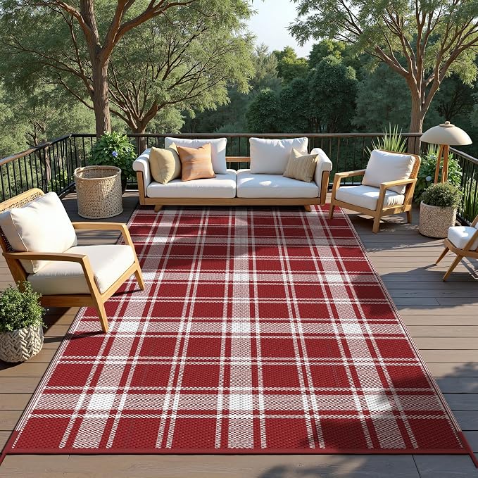 GENIMO Waterproof Outdoor Rug for Patio Clearance, Lightweight RV Camping Mat - Image 5