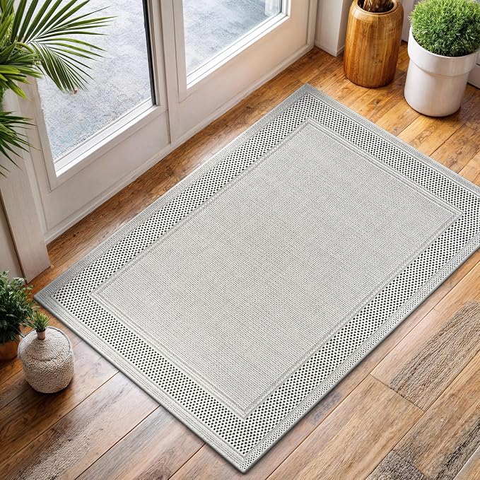 CAMILSON Easy Jute Rug 2x3, Indoor Outdoor Off-White Color Fiber Area Rugs - Image 4