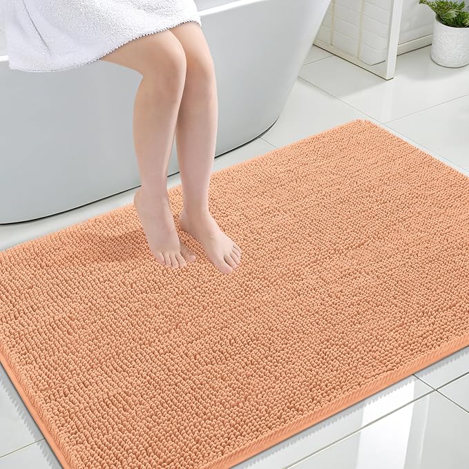 OLANLY Large Bathroom Rugs 44x32, Extra Soft Absorbent Chenille Bath Rugs by OLANLY