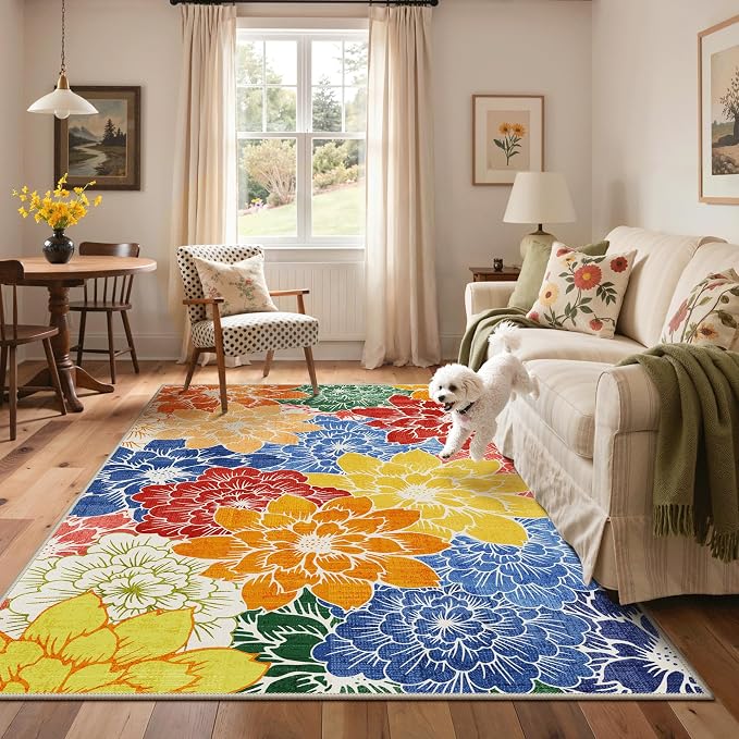 GENIMO Indoor Outdoor Area Rug 8'x10', Machine Washable Rugs - Image 6