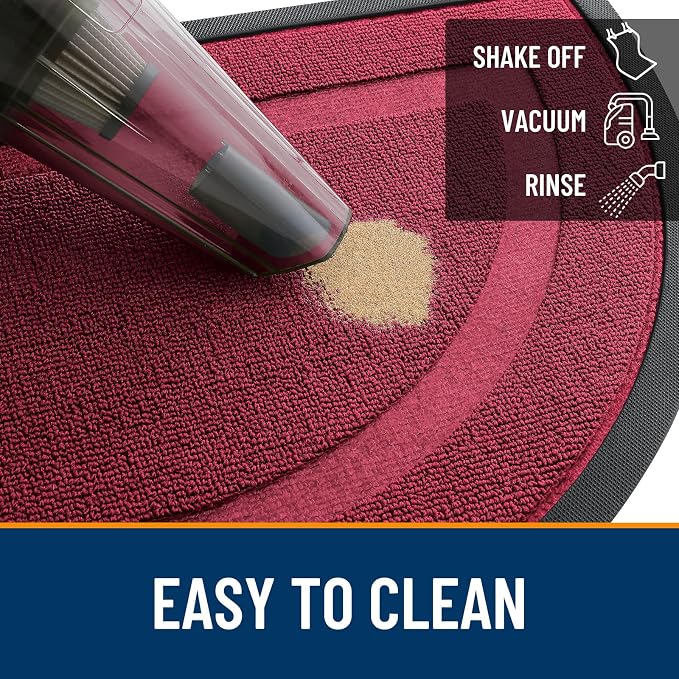 OLANLY Half Circle Door Mat Indoor Outdoor Entrance Welcome, Waterproof - Image 6