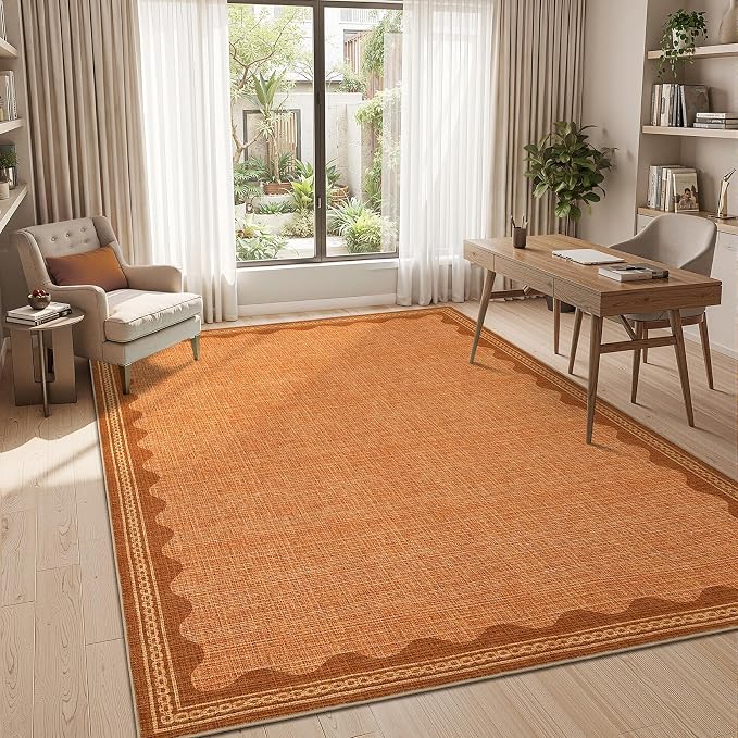 GarveeHome Scalloped Orange Door Mat Indoor Rugs - Image 8