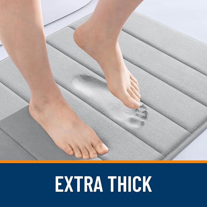 OLANLY Memory Foam Bath Mat 32x20, Super Soft Absorbent Bathroom Rugs, Quick Dry - Image 6