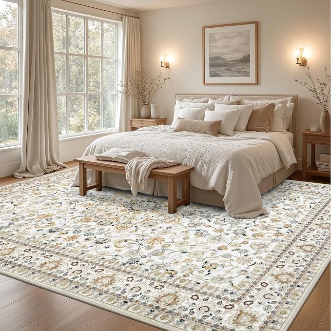 Area Rugs 9x12 Living Room Rug: Washable Rug Soft Vintage Boho Carpet Indoor - Image 4
