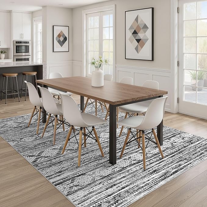 Nakagishi 5x7 Area Rugs Living Room: Washable Large Neutral Soft Rug Stain - Image 7