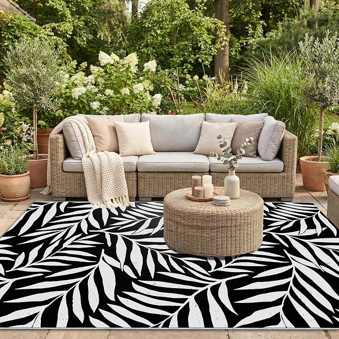 Smiry Outdoor Rug 5x8 ft, Waterproof Reversible Plastic Straw Rugs, Outdoor - Image 5