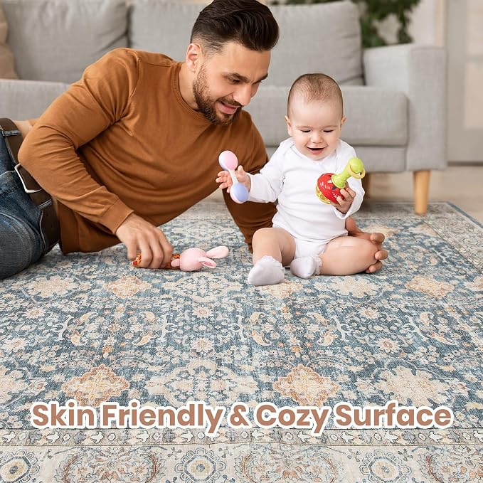 Vintage Living Room Area Rug 10x14 - Image 3