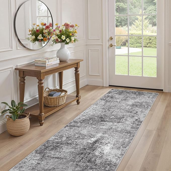 DMOYEST Washable Runner Rug for Hallway: 2.6x12 Neutral Modern Abstract Low - Image 8