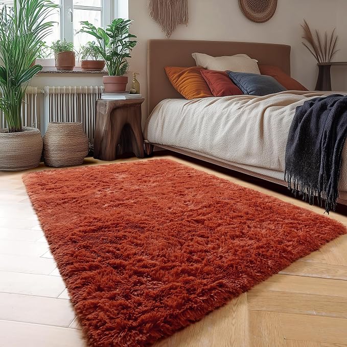 Amdrebio Terracotta Rust Area Rugs - Image 3