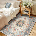 RELEANY Area Rugs 3'x5' Washable Non-Slip, Floral Vintage Distress Medallion by RELEANY