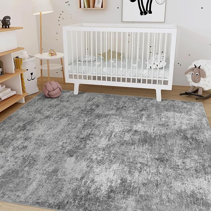 Nakagishi 5x7 Area Rugs Living Room: Washable Abstract Large Neutral Soft Rug - Image 6