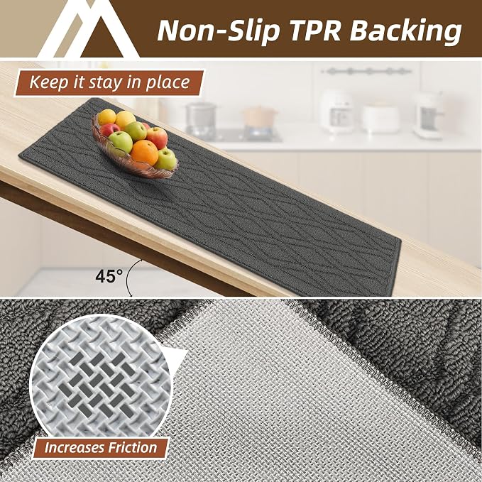 COSY HOMEER Kitchen Rugs 24"x35" Non-Slip Washable Kitchen Mats - Image 4