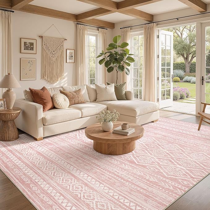 Nakagishi Area Rug Living Room Rugs: 8x10 Large Soft Machine Washable Boho - Image 2