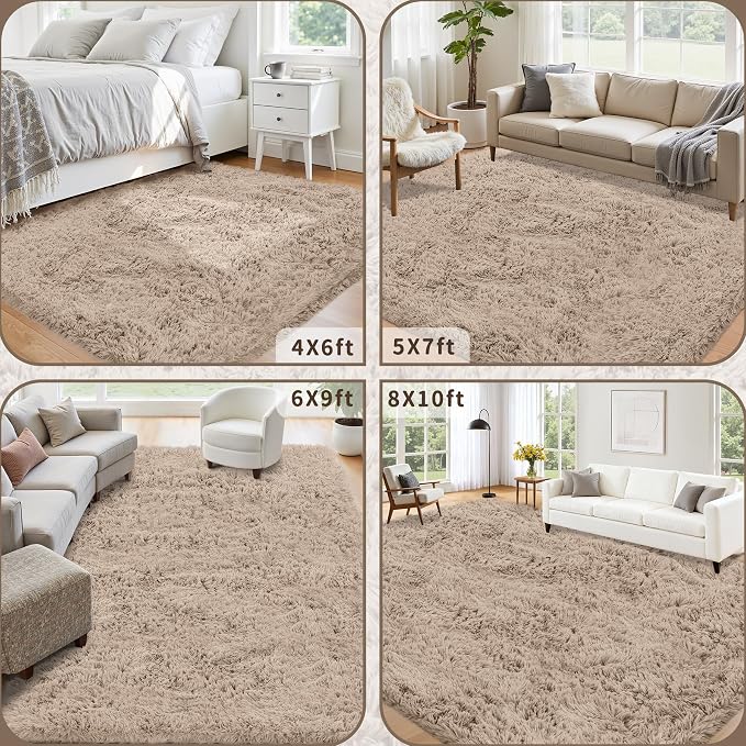 6x9 Area Rug for Living Room: Ultra Soft Fluffy Rug Modern Large Thicked Shag - Image 5