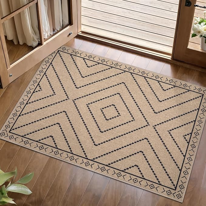 Tangsoo Easy Jute Rug 2x3 Outdoor Rug, Washable Non-Slip Rug by Tangsoo