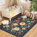 DUKINO 4x6 Area Rug, Lightweight Non Slip Washable Floral Rug, Indoor Low Pile by DUKINO