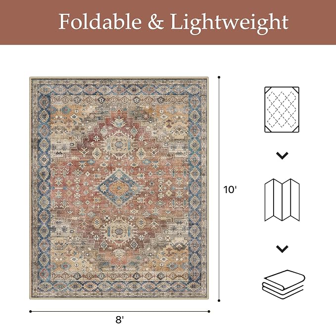 GENIMO Outdoor & Indoor Area Rug 8'x10', Waterproof, Non-Shedding, Easy Cleaning - Image 2