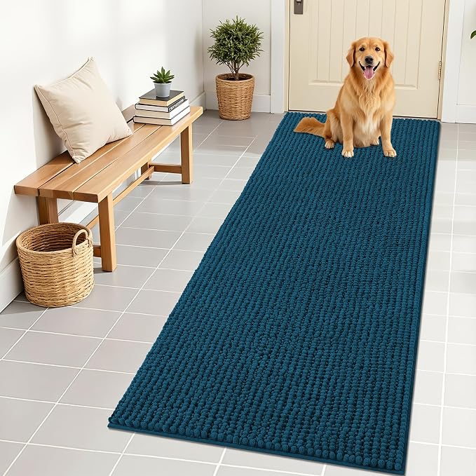 OLANLY Dog Door Mat for Muddy Paws 70x24, Ultra Absorbent Chenille Mud Doormat by OLANLY