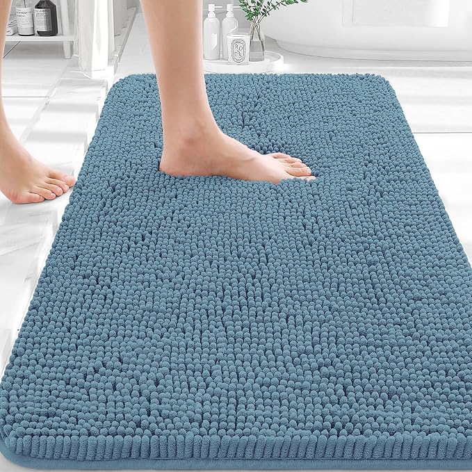 OLANLY Bathroom Rugs 36x24, Extra Soft Absorbent Chenille Bath Rugs, Rubber by OLANLY