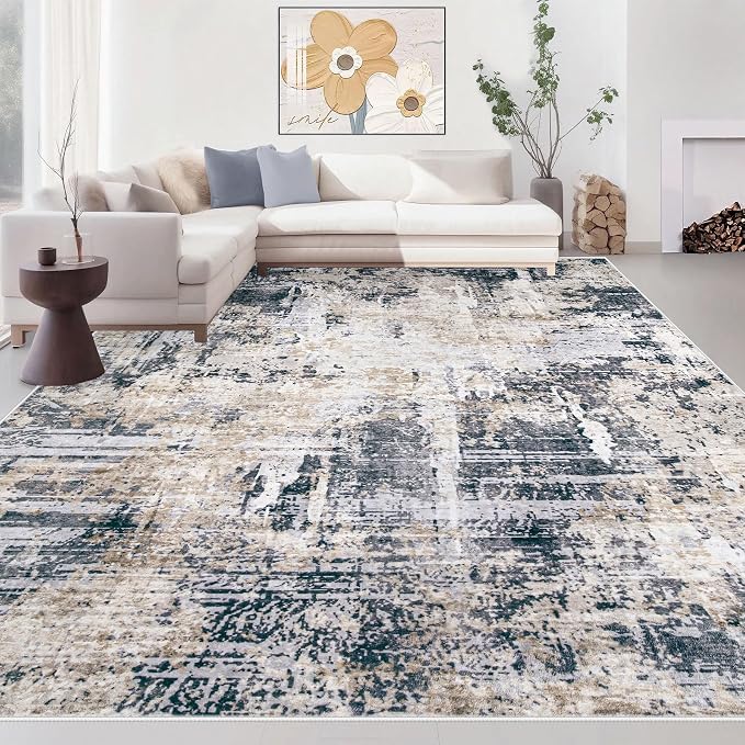 Area Rugs 9x12 Living Room: Washable Rug Modern Abstract Large Rugs Soft Non by MXSANYOORUG