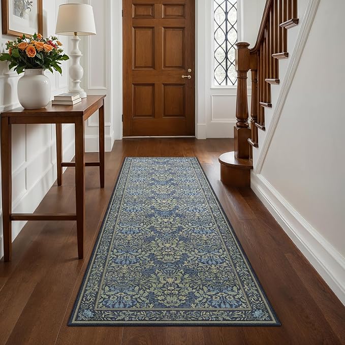 GENIMO Washable Floral Runner Rug 2x6, Non-Slip Long Hallway Carpet - Image 3