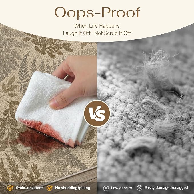 Easy Jute Rug Outdoor Indoor 4x6 Patio Mat Porch Entrance Brown Natural Non - Image 4