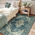 RELEANY Area Rugs 3'x5' Washable Non-Slip, Floral Vintage Distress Medallion by RELEANY
