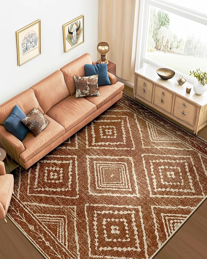 BESTSWEETIE Area Rug 10x14 Rug Machine Washable Non-Slip Low Pile Print Pattern - Image 7