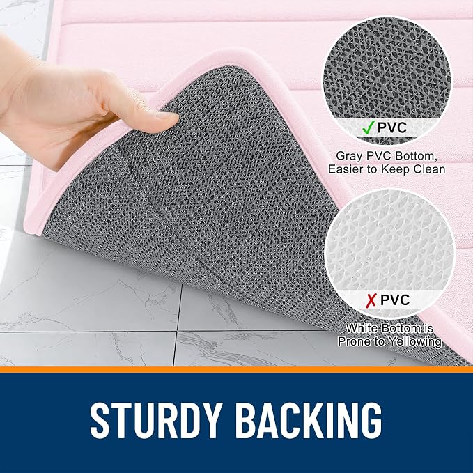 OLANLY Memory Foam Long Bathroom Rugs Runner 47x24, Super Soft Absorbent Bath - Image 7