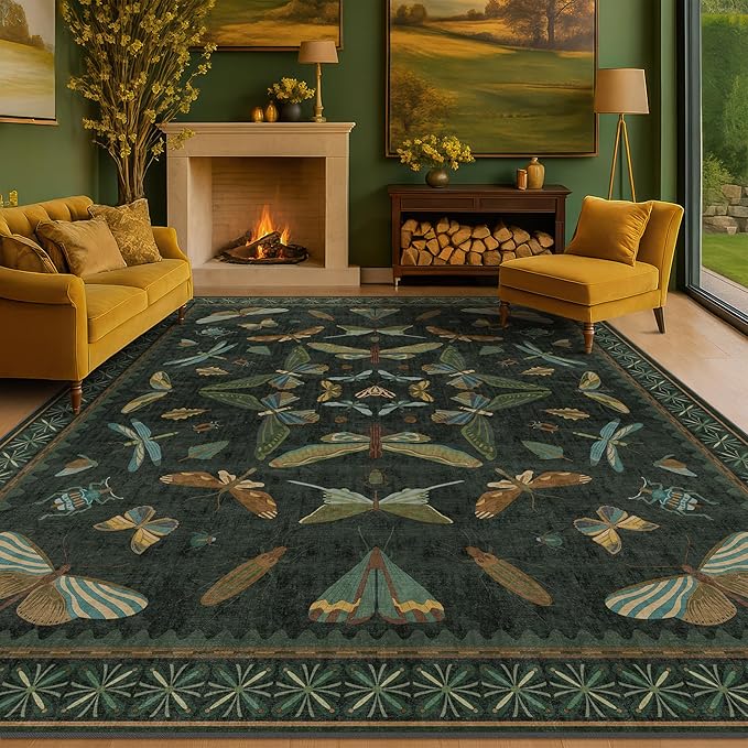 Hazo Haus 7x9 Insect Dark Green Rugs - Image 6