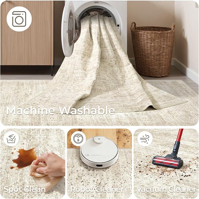 2x3 Half Circle Rug for Entryway, Washable Half Round Rugs - Image 8