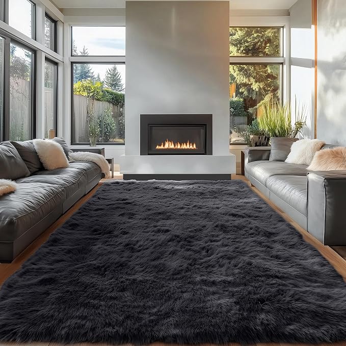 OLANLY 6x6 Area Rugs for Living Room Bedroom, Machine Washable Soft Fluffy - Image 3