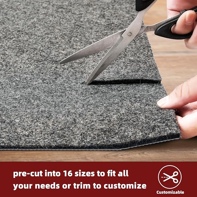 BAGAIL Felt and Natural Rubber Backing Rug Pads 1/4” Thick, 7.5 x 10 Ft Non - Image 5