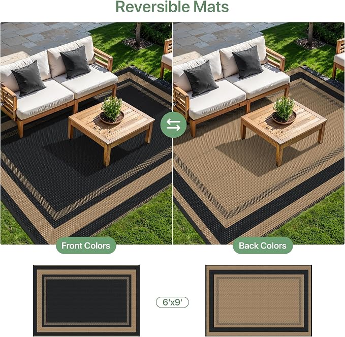 GENIMO 6' x 9' Outdoor Rug Waterproof - Image 4